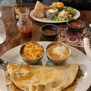 Fajita Quesadilla and  Chimichanga