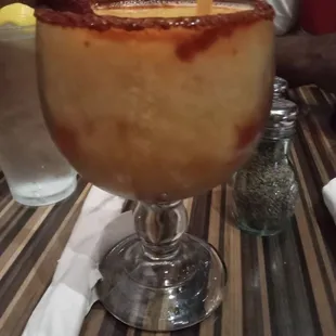 Mangonada alcohol drink (I might have the name wrong.)