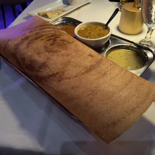 See that fork? Did I say this dosa is gigantic?