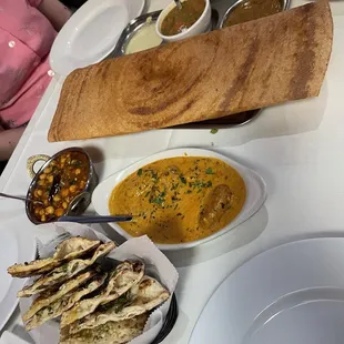 a variety of indian food