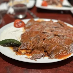 İskender Kebab which was amazing. This was on one visit that was great. Wish all visits were like this.