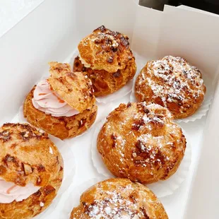 Custard, Strawberry, Pineapple Cream Puffs!