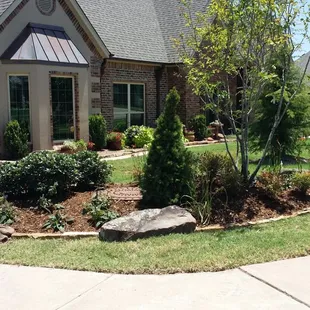 a front yard of a house