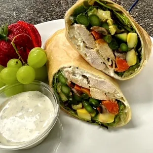 Grilled Veggie Wrap w/ Chicken
