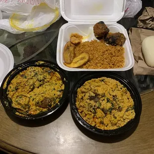 Egusi Soup and Jollof Rice