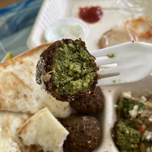 Yummy falafel. Not dry