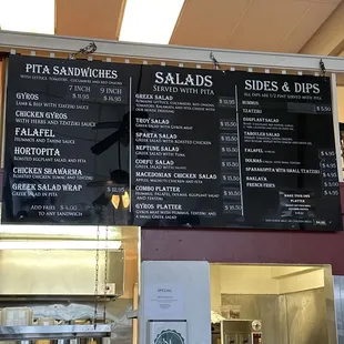 a menu for a restaurant