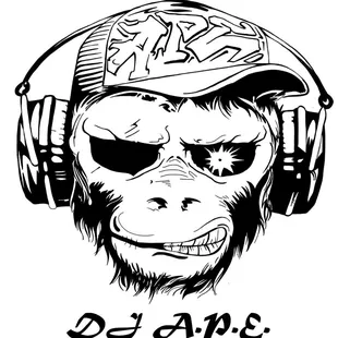 a monkey wearing headphones