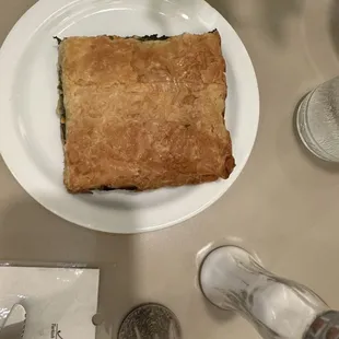 a piece of pie on a plate