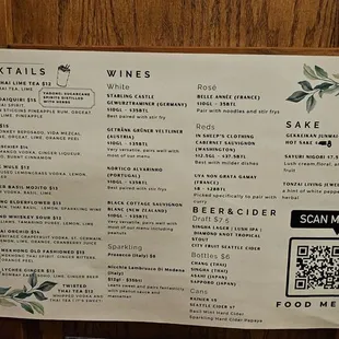 menu