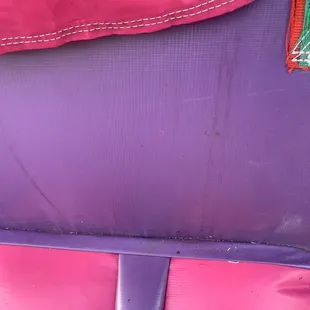 This shows a little of the filthy ness in the bounce house.