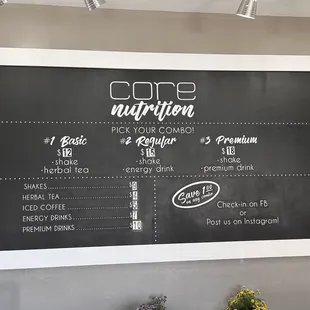 a menu on a chalkboard