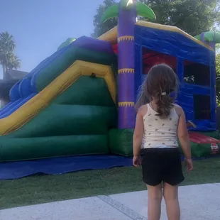 bounce house with dual water slide