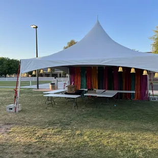 One of our 20 x 20 tents, client made a custom backdrop, looks amazing