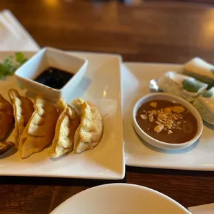 Chicken Potstickers &amp; Tofu Spring Rolls