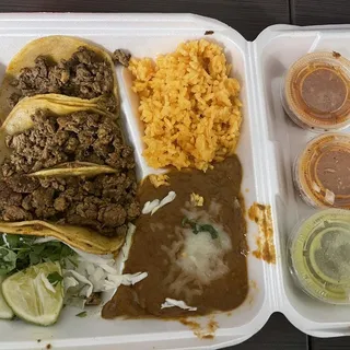 3 Tacos Plate Combo