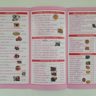 Menu (from September 2013)
