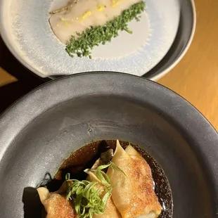 Wagyu Gyoza and scallops