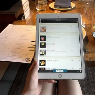 menu on ipad