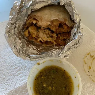 Breakfast Burrito with Verde Salsa