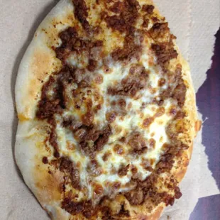 Fresh baked lamb pizza for breakfast only 8:00 to 12:00