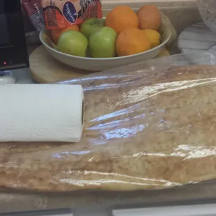 Showing the size of this bread.