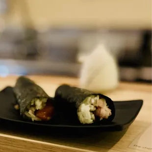 4 Piece Yellowtail Hamachi Cut Roll, 4 Piece Salmon Cut Roll