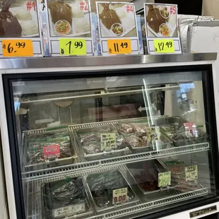 a display of various types of fish