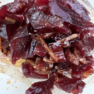 a plate of dried fish