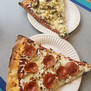 Pepperoni &amp; Sausage Pizza AND Jalapeño, Pineapple Pizza