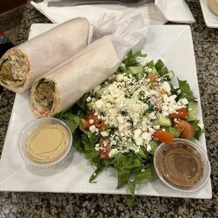 Tofu Wrap and  Peasant Side Salad