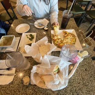 Mediterranean Pizza, Chicken Salad Wrap, Azar&apos;s Lentil Soup