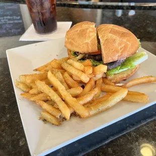 Lamb burger &amp; fries