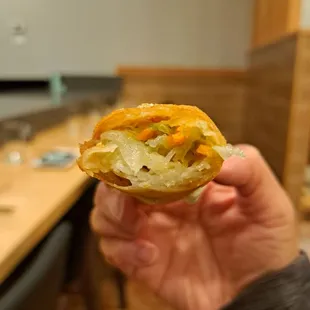 Inside vegetable egg roll