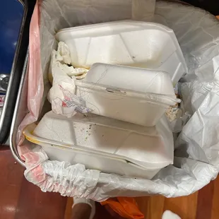Oily &amp; burned food in the trash