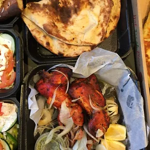 Tandoori Chicken with naan.