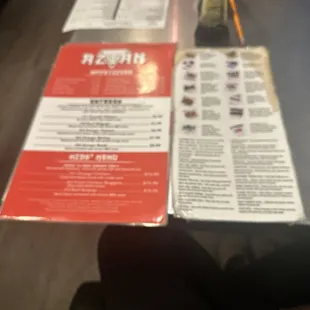 the menu