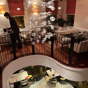 a view of a dining room