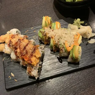 Crunchy Dynamite and Azie Roll  Edamame (already eaten haha)