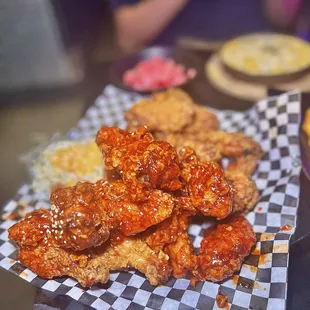 Medium Combo Azit Signature Fried Chicken: Half Hot &amp; Sweet/Half  Soy Garlic ($33)