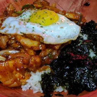Spicy Pork and Kimchi Rice Bowl