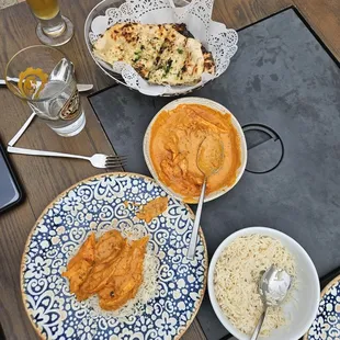 Garlic Naan and butter chicken