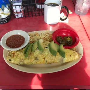 Build your own omelet with everything but cheese!