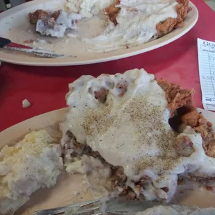 Excellent chicken fried steaks and salad