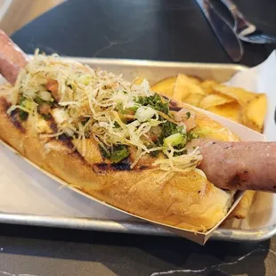 Linguicha sausage with house made potatoes chips