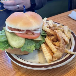 Burger and fries