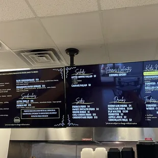 Aztec Burger's current menu