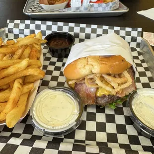 BBQ burger and Chili Cheese Hotdog