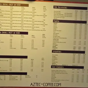 menu
