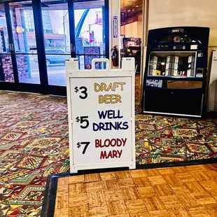 All day happy hour, three dollars for PBR beer